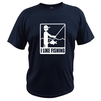 Žvejybos Grafinis Marškinėlius Juokinga Laišką aš, Pavyzdžiui, Žvejybos Spausdinti Tees Vyrų Humoro Šukuotinės Medvilnės Trumpos Rankovės ES Dydis Homme