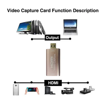 4K Mini Video Capture Card HD HDMI 1080P Įsigijimo Kortelė, USB 3.0, Audio Video Capture Card Adapteris PS4 XBOX Live Stream