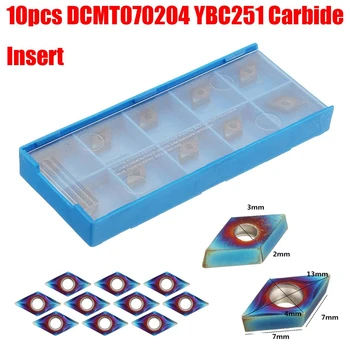 Aukštos Qualityt 10vnt HRC45 Mėlyna Nano DCMT070204 YBC251 Karbido lapelyje SDJCR/SDNCN/SDQCR Tekinimo Įrankio Laikiklis