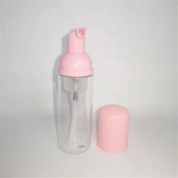 12ps 60ml skaidraus Plastiko Putų Siurblys Daugkartiniai Tuščias Kosmetikos Buteliukas Blakstienų Valikliu Muilo Dozatorius Šampūno buteliuką su Rožinės spalvos Siurblys