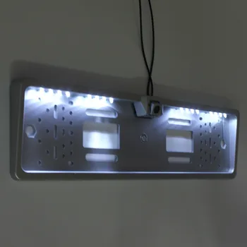 Naujausia Automobilių 170 laipsnių Plataus Matymo Kampo 16 LED registracijos Numerio Rėmelis Žibintas Galinio vaizdo Kamera Atsarginės automobilių Stovėjimo aikštelė Atbulinės eigos Sidabrinė