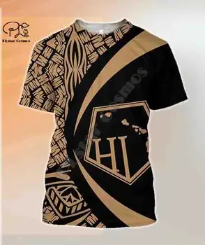 PLstar Kosmosas 3DPrint Kanaka Polinezijos Genčių šalies kultūrą Harajuku Streetwear Gimtoji Unisex Juokinga Tshirts Trumpas rankovės -b5
