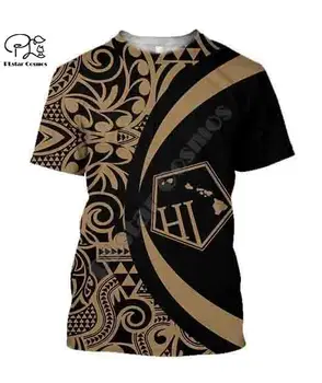 PLstar Kosmosas 3DPrint Kanaka Polinezijos Genčių šalies kultūrą Harajuku Streetwear Gimtoji Unisex Juokinga Tshirts Trumpas rankovės -b5