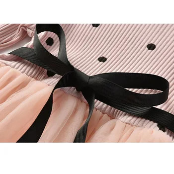 BibiCola Mergaičių Suknelės Mada Vaikams Dot Mergaitės animacinių filmų ilgomis rankovėmis princesė suknelė, mados, vaikams, suknelės, vaikų drabužiai