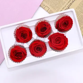 6 Rožės Džiovintų Gėlių Žiedų Galvos Amžinojo Gėlių B-klasės Vestuvių, Šeimos Apdailos Valentino Diena, Motinos Diena dovana