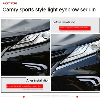 Toyota Camry 2018 2019 2020 XV70 Automobilių Žibintų Apdailos Dekoratyviniai Lipdiniai Priedai 2VNT