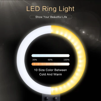 9inch Mini LED Vaizdo Selfie Šviesos Žiedas Su Trikojo Žiedas žibintus, 