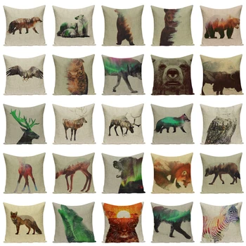 Gyvūnų fox pagalvėlės, spalvingą dekoratyvinės pagalvės Dropshipping pagalvėlė padengti arklių asmeninį pagalvėlės namų dekoro pagalvę padengti
