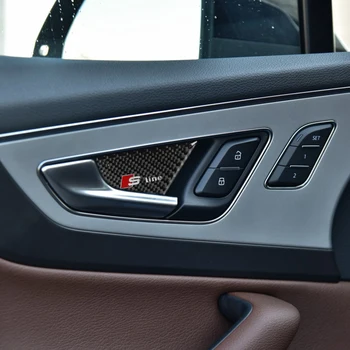 Anglies pluošto už durų rankenos, viduje durys skydas dubenį juostelės Dekoratyviniai Lipdukai Interjero Formavimo Audi Q7 SQ7 4M