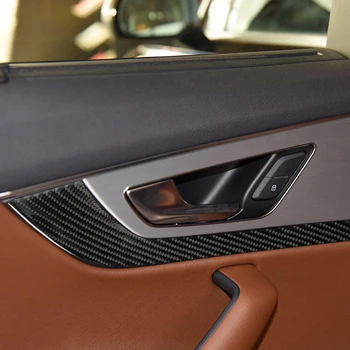 Anglies pluošto už durų rankenos, viduje durys skydas dubenį juostelės Dekoratyviniai Lipdukai Interjero Formavimo Audi Q7 SQ7 4M