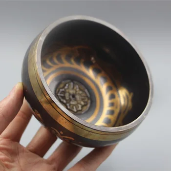 8CM Tibeto Dainavimas bowl Dubenėlį Dekoratyvinis-sienos-patiekalai, Namo Apdaila Dekoratyvinės Sienų Patiekalų Tibeto Dainavimo Dubenėlį