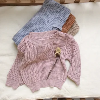 Pavasarį ir rudenį vaikus ilgomis rankovėmis megzti megztinis megztinis baby berniukas ir mergaitė minkštas mielas megztinis viršų