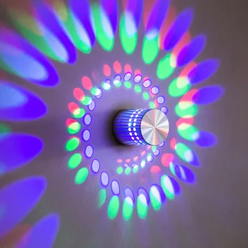 RGB spalvinga Spiralės Skylę Sienos Lempos Paviršius sumontuotas LED lubų Apdaila žibintai patalpų kambarį fone apdaila
