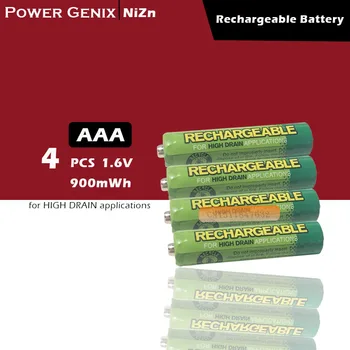 Ping 4Pcs/daug NiZn 1.6 V AAA 900mWh Įkrovimo Powergenix daugiau nei 1,5 v Baterijos Aukštos Įtampos Didelio Nutekėjimo Naudojimo