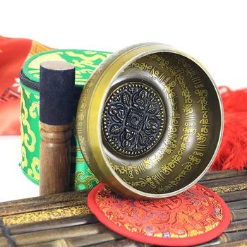 Tikėjimo Dainavimo Dubuo Rinkinys, Atidumas, Mantra Joga Su Plaktuku Dovana Ornamentu Namų Tibeto Chakra Gijimo Meditacija
