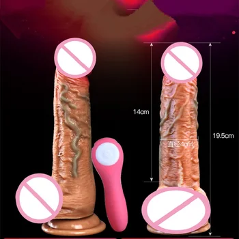 Moterų masturbacija ilgas didelis dildo vibratorius+Atšilimo siurbtukas dildo realistiškas penis USB gode energingas sekso dildo produktų dick