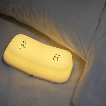 Gravity Jutiklis Nakties Šviesos Baby vaikų Darželio Lempa USB LED Nakties Šviesos Usb Įkrovimą, Miegamojo, Naktiniai staleliai, Lempa Energijos Taupymo On/Off