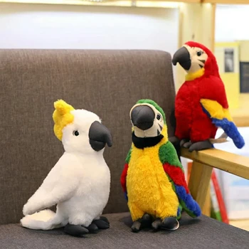 Modeliavimo pliušinis papūga paukštis pliušinis įdaryti lėlės vaikų žaislų dekoravimo, modeliavimo pliušinis žaislas vaikams Kalėdų dovanų šalis