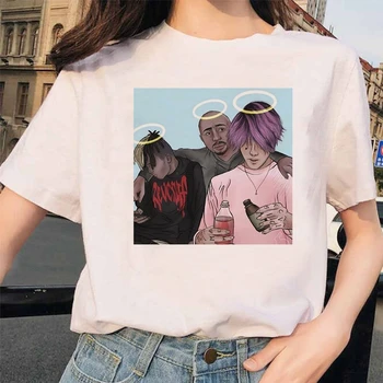 90-ųjų Grafikos Lil Peep Marškinėlius Harajuku Hip-Hop T Shirts Pragarą Berniukas Streetwear Viršuje Tees Moterų Moterų Cry Baby Ullzang Mados T-shir