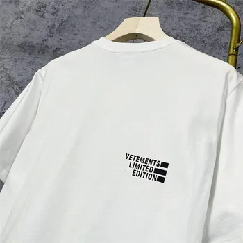 Priekiniai Atgal Vetements Limited Edition Logo marškinėliai Vyrams, Moterims, Juodos Raidės Spausdinti Vetements Tee Viduje Žymeklį Etiketės VTM Trumpas Rankovės