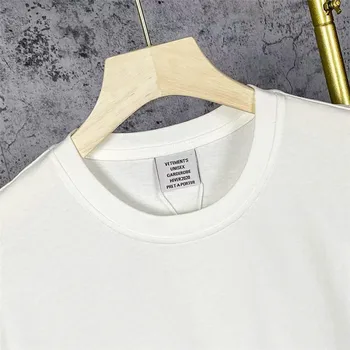 Priekiniai Atgal Vetements Limited Edition Logo marškinėliai Vyrams, Moterims, Juodos Raidės Spausdinti Vetements Tee Viduje Žymeklį Etiketės VTM Trumpas Rankovės