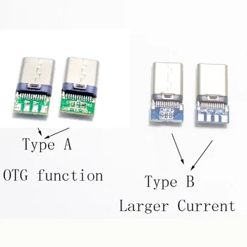 10set OTG ar Didesnė Srovė USB 3.1 C Tipo Male Plug Suvirinti Tipas USB-C 4 in 1 