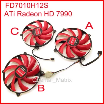 3pcs/Daug NTK FD7010H12S 90mm 12V 0.35 Grafikos plokštės Aušinimo Ventiliatorius AMD ATi Radeon HD7990 Aušinimo Ventiliatorius
