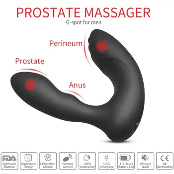 Vyrų Prostatos Massager Vibrator Vyras Butt Plug Vibruojantis Analinis Kaištis Dildo Buttplug Suaugusiųjų Belaidžio Nuotolinio valdymo Erotinis Sekso žaisliukai Vyrams
