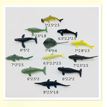 3 Colių Banginių ir Ryklių Žaislas Paveikslas, Įvairūs Jūros Padaras Žaislai, Vandenyno Gyvūnų Hammerhead Mini Ryklys Švietimo Žaislas Vaikams 12PCS