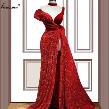 Plus Size Dubajus Raudona Garsenybių Suknelės 