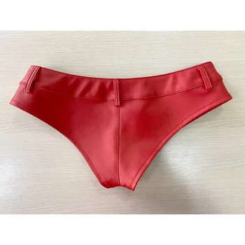Moterų trumpikes Maža u PU Odos Seksualus Šalies Klubas Cueca Boksininkų Bikini Šortai apatinės Kelnės