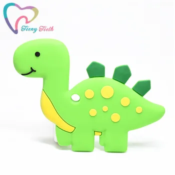 10 VNT. Naujų Kūdikis Silikono Dino Teethers BPA Free Kramtyti Žaislas Gyvūnų Dinozaurų Kūdikių Žiedas Silikono Granulių 