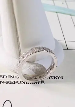 JZ TFB RLLEN aukštos kokybės 1: 1 originalus 925 sterlingas sidabro mažas halo žiedas su logotipu 