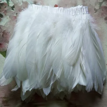 Didmeninė 2 metrų / daug gražių baltų žąsų plunksnų audinio juostelės plunksnos ilgai 6-8 colių 15-20 cm šokių drabužių PASIDARYK pats apdailos