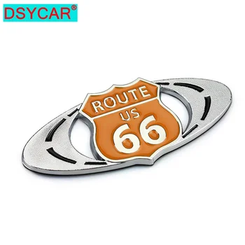 DSYCAR 1Pcs 3D Metalo MARŠRUTĄ MUMS 66 Automobilio Pusės Sparnas Galinis Kamieno Logotipas Ženklelis Lipdukas Lipdukai Cadillac CTS SLS