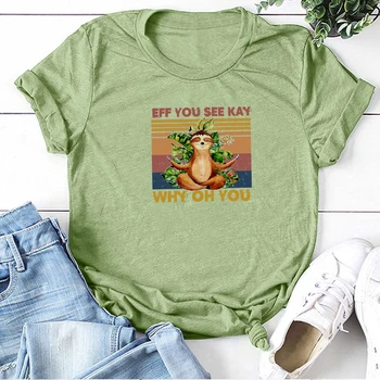 Ežf Matote Kay Kodėl Oh Tu Tinginys Spausdinti Juokingi marškinėliai Moterims Vasaros Drabužių 