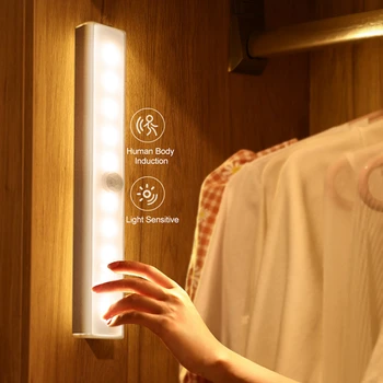 LED Naktį, Šviesos, Judesio Jutiklis Šviesos Jutiklis Miegamasis Šviesos Dekoratyvinės Sienų Virtuvės Laiptai Spinta Kambaryje Eilėje Lempos Apšvietimas