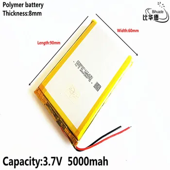 Geras Qulity 3.7 V,5000mAH 806090 Polimeras ličio jonų / Li-ion baterija tablet pc BANKAS,GPS,mp3,mp4