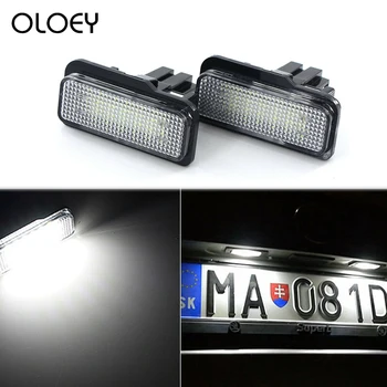 OLOEY 2VNT Automobilio LED Licencijos numerio apšvietimo Lemputės Mercedes W211 W203 5D W219 R171 Ne Klaida Benz Baltos spalvos Numerį lemputė 12V