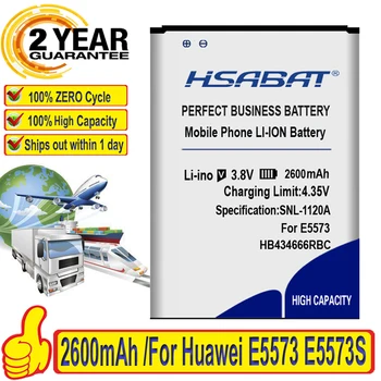 HSABAT Naujas Top Brand 2600mAh Baterija Huawei E5573 E5573S E5573S-32 E5573S-320 E5573S-606 E5573S-806 HB434666RBC