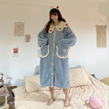 Pajama Moteris Žiemą Naujas Korėjos Stiliaus Mielas Megztinis Pižama Prarasti Pižamą Koralų Vilnos Namuose Paslaugų Kostiumas Pajama Rinkinys Moterims