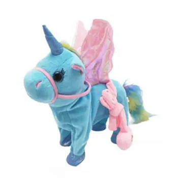 Mielas Vienaragis Lėlės Pavadėlio Flying Horse Gali Vaikščioti Gali Dainuoti Pliušinis Lėlės Elektros Vienaragis Pliušinis Žaislas Vaikui Gimtadienio Dovanos Vaikui žaislus