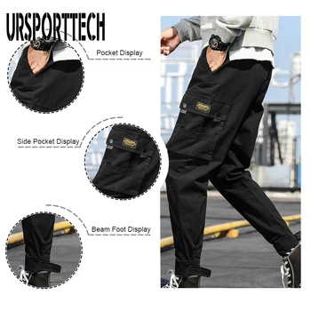 2020 Vyrų Multi-pocket Haremas Hip Pop Kelnės Kelnės Streetwear Sweatpants Hombre Vyrų Atsitiktinis Mados Krovinių Kelnės Vyrams Jogger Kelnės