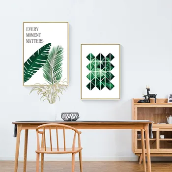 Šiaurės Šalių Žalieji Augalai Modernaus Simple Stiliaus Plakatą Drobė Spausdinti Tapybos Sienos Meno Kambarį Namo Apdaila