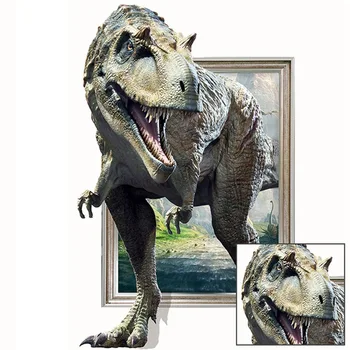 3D Vaikų Kambarys Realus Dinozaurų Skaldyti Sienos Miegamojo Kambarį Fonas Gali Pašalinti Dekoratyvinis atsparus Vandeniui Sienų Lipdukai