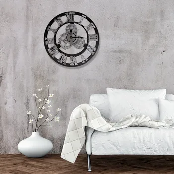 Didelis Sieninis Laikrodis Pramonės Vintage Stiliaus Laikrodis Europos Steampunk Pavara, Sienos, Namo Apdailos Šiuolaikinės 3d Sieninis Laikrodis