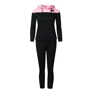 Moterų Tracksuit hoodies 2 dalių komplektas palaidinukė +kelnės moterims sportinis kostiumas pavasarį ir rudenį sportinę aprangą