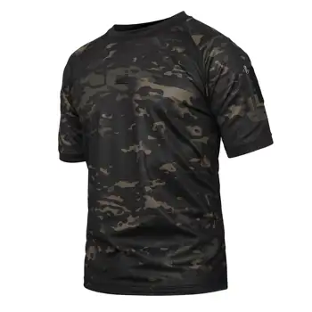 PAVEHAWK Kamufliažas Taktinis Quick Dry Poliesteris Žmogaus T-shirt Trumpas Raglan Rankovėmis 3d Apvalios Kaklo Kvėpuojantis Berniukai Armijos Marškinėliai p-32