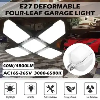 E27 Led ventiliatorius garažas lempa LED Garažas Žibintai Deformuojamieji Lubų Šviesos Šviestuvas Lempa Pramonės lempos 3000-6500K aukštos bay led šviesos