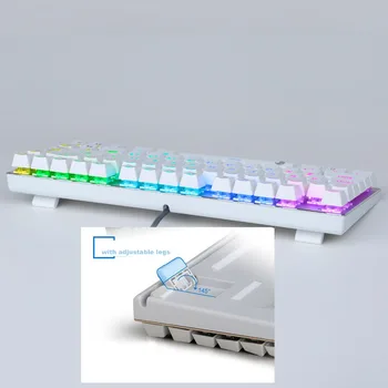 Z88 Mini Žaidimų Klaviatūra RGB Apšvietimu Outemu Jungiklis Kompaktiškas Aliuminio Mechaninė Klaviatūra , Balta
